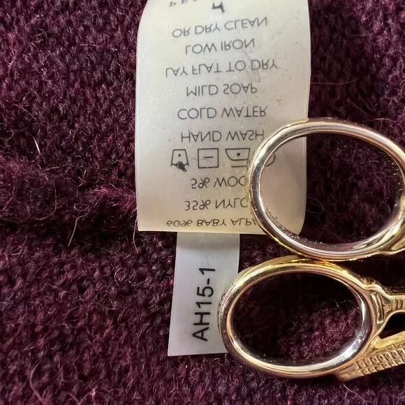 Peruvian Connection Size Medium Alpaca Blend Long Sleeve Maroon Sweater Dress - Picture 7 of 7